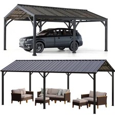 Gazebo de garagem abrigo de carro galvanizado metal resistente externo 10' x 20', usado comprar usado  Enviando para Brazil
