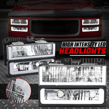 [U-LED DRL] Para 88-00 Chevy GMC C/K Farol + Lâmpadas de seta para-choque cromadas comprar usado  Enviando para Brazil