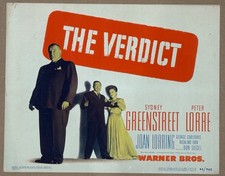 Usado, THE VEREDICT 46 PETER LORRE SYDNEY GREENSTREET FILME NOIR CARTÃO DE TÍTULO comprar usado Usado, THE VEREDICT 46 PETER LORRE SYDNEY GREENSTREET FILME NOIR CARTÃO DE TÍTULO comprar usado  Enviando para Brazil