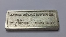Barra de prata vintage National Refining Systems 10 onças troy comprar usado  Enviando para Brazil