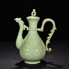 Vaso padrão dragão esmalte ciano porcelana forno guan dinastia canção antiga 7,8", usado comprar usado  Enviando para Brazil