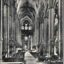 Cadeira de teto abobadada gótica nave interior catedral Bourges c1920s A354, usado comprar usado  Enviando para Brazil