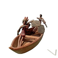 Antiga canoa de remo indiana nativa chefe borracha dura? Arte folclórica longa rara 7", usado comprar usado  Enviando para Brazil