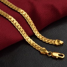 Colar masculino Figaro 30 g pesado 5 mm folheado a ouro 18K corrente 22" comprar usado  Enviando para Brazil