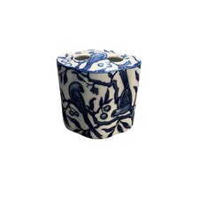 Jarrón soporte cepillo de dientes pájaro azul y blanco vintage segunda mano  Embacar hacia Mexico