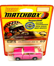 Matchbox Lesney Superfast 67 Volkswagen 1600GL em rosa, rodas largas, cartão raro! comprar usado  Enviando para Brazil