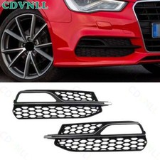 Para Audi A3 S3 2015-16 prata preta substituir lâmpada de neblina dianteira tampa de para-choque 2*, usado comprar usado  Enviando para Brazil