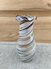 Jarrón vintage de vidrio soplado a mano con remolino multicolor. altura 18,5 cm segunda mano  Embacar hacia Mexico