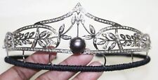 Coroa tiara cabelo casamento pérola água doce prata 925 diamante corte rosa 6,03 ct comprar usado  Enviando para Brazil
