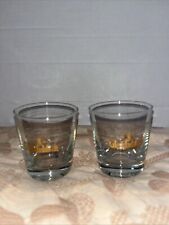 Dos (2) vasos de whisky escocés de malta pura Glenfiddich Gold Trim Rocks segunda mano  Embacar hacia Argentina