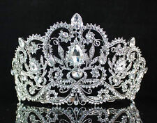 TIARA VITORIANA DE CRISTAL DE STRASS TRANSPARENTE COM PENTES DE CABELO CONCURSO DE FORMATURA NUPCIAL T1505 comprar usado  Enviando para Brazil