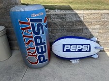 Lata grande inflável Crystal Pepsi Blow Up 4’. Plus Pepsi dirigível, vazamento lento comprar usado  Enviando para Brazil