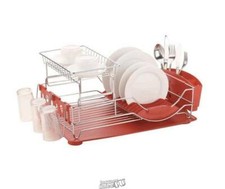 Escorredor de louça de aço cromado luxo vermelho suporte de talheres removível 20""Lx13""Dx10""H, usado comprar usado  Enviando para Brazil