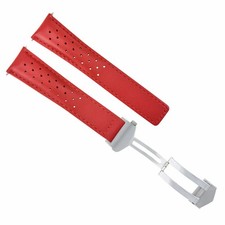 Pulseira De Couro 22MM Para Tag Heuer Grand Carrera Calibre 6, 12, 36 Vermelho Fecho comprar usado  Enviando para Brazil