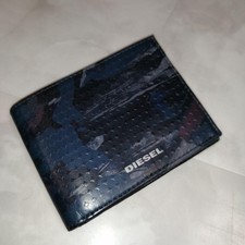 Carteira Diesel Masculina Bifold Couro Sintético Preto/Azul Escuro Quase Não Usada Luxo, usado comprar usado  Enviando para Brazil