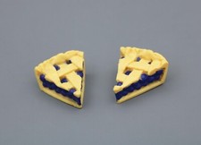 Duas fatias de torta de mirtilo servem 18" boneca menina americana padaria jantar comida comprar usado  Enviando para Brazil