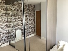 Mirrored glass sliding for sale  COLCHESTER