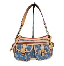 Bolsa satchel feminina Dooney & Bourke Y2K bronze robusto laranja pato logotipo denim excelente estado usado comprar usado  Enviando para Brazil