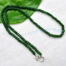 2x4 mm Collar Cuentas Rondelle Rosas Facetadas de Jade Verde Natural Broche Plateado segunda mano  Embacar hacia Mexico