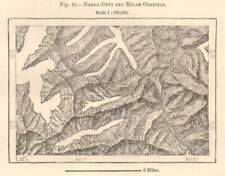 Mapa esboço das geleiras Nanda-Devi & Milam Bilju rio Gori Gar Himalaia Índia 1885, usado comprar usado  Enviando para Brazil