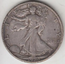 REDUZIDO!! # 1 MELHOR DATA 1920-D WALKING LIBERTY MEIO DÓLAR XF DETALHES comprar usado  Enviando para Brazil