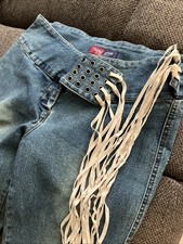 Gravatas de couro vintage anos 90 Younique Jeans Flare/Big Bell femininas tamanho 5 comprar usado  Enviando para Brazil