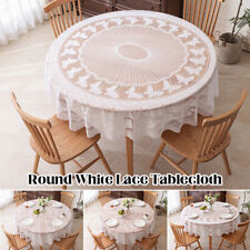 Toalha de mesa redonda branca para decoração de casamento flor de renda borboleta tampa de mesa 1,8 m, usado comprar usado  Enviando para Brazil