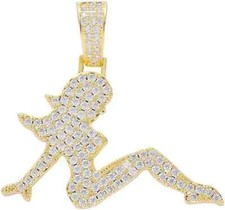 Pingente de berloque redondo simulado diamante menina folheado a ouro amarelo 14K - prata 2,70 ct comprar usado  Enviando para Brazil