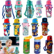 Garrafa de água infantil licenciada 600ml quente e fria, botão comprar usado  Enviando para Brazil