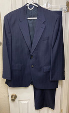 Terno listrado azul marinho vintage anos 90 Ralph Lauren etiqueta verde, 44S, 37Wx31L comprar usado  Enviando para Brazil