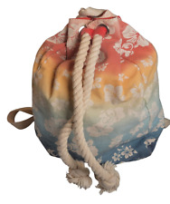 Mochila de lona havaiana floral parques da Disney com cordão arco-íris 15,5x12x5, usado comprar usado  Enviando para Brazil