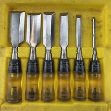 Stanley No 60 6Pc Bench Chisel Set 1/4 ''-1-1/2'' w / Estojo de transporte de plástico rígido comprar usado  Enviando para Brazil