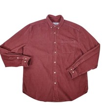 Camisa masculina de flanela portuguesa lobo veludo com botões XL bordô manga longa comprar usado  Enviando para Brazil