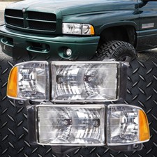 Conjunto de faróis com pares de xenônios compatível com 99-02 Dodge Ram Sport 1500 2500 3500 comprar usado  Enviando para Brazil