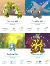 Pokémon GO ✨ Brilhante XXL ✨ Groudon ✨ Penhor ✨ Turtnator ✨ Frigibax ✨ e mais comprar usado  Enviando para Brazil