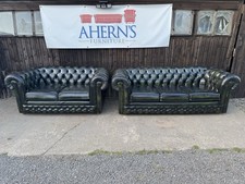 Green leather chesterfield for sale  BOSTON