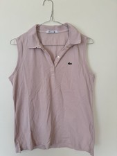 Camisa polo feminina Lacoste grande logotipo rosa 100% algodão sem mangas comprar usado  Enviando para Brazil