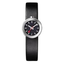 Relógio de quartzo feminino Mondaine Aura 22 mm aço mostrador preto couro A666.30324.14SBB comprar usado  Enviando para Brazil