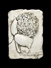 Usado, Placa de parede de concreto pequena hortênsia 🌸 5” X 7” arte de parede em relevo elevado 🖼️ decoração comprar usado  Enviando para Brazil