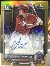 Usado, 2025 Bowman Chrome Prospect refrator ouro verdadeiro 33/50 Cole Fontenelle automático comprar usado  Enviando para Brazil