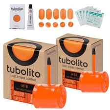 Tubolito Tubo-MTB 2 x tubos + kit de remendo 27,5/29" x 1,8-2,5" Presta 42mm - Laranja comprar usado  Enviando para Brazil