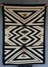 Tapete Navajo Vintage - Preto Branco Cinza Geométrico - 45" X 32" comprar usado  Enviando para Brazil