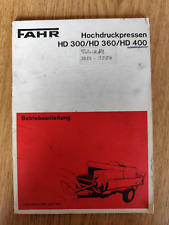 Usado, Fahr Hochdruckpressen HD300 HD360 HD400 Betriebsanleitung traktor K23 comprar usado  Enviando para Brazil