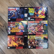 LOTE de jogos SNES Castlevania Mario RPG Rei Leão Donkey Kong Country Porky Pig na caixa comprar usado LOTE de jogos SNES Castlevania Mario RPG Rei Leão Donkey Kong Country Porky Pig na caixa comprar usado  Enviando para Brazil