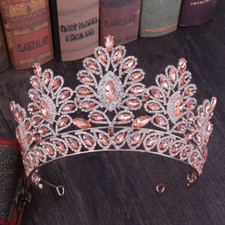Nuevo Tiara Barroco Vintage Coronas Cristal Corona Nupcial Cabello Joyería Accesorios segunda mano  Embacar hacia Mexico