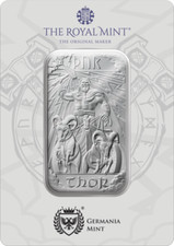 Używany, Sztabki srebra The Royal Mint THOR 2025 1 uncja srebra 999,9 w blistrze na sprzedaż  Wysyłka do Poland