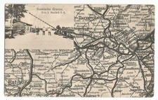 Granica rosyjska, Bisła koło Neudeck O.-S, Biała, Górny Śląsk, stary ak z 1915 roku, używany na sprzedaż  Wysyłka do Poland