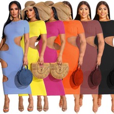 Vestido de festa feminino primavera/verão gola redonda oco P-5XL plus size comprar usado  Enviando para Brazil