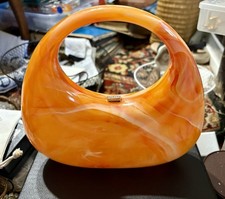 Funky Cartera Bolso de Noche Estuche Rígido Plástico Naranja y Blanco segunda mano  Embacar hacia Mexico