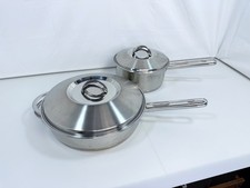 Tramontina Solar 3 Camadas 18/10 Aço Inoxidável Fritadeira + Molho Panelas Conjunto de 4 Peças com Tampas comprar usado  Enviando para Brazil